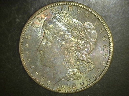 1902-O Morgan Dollar BU TONED