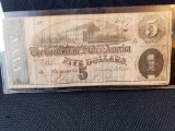 1864 $5 The Confederate States of America Richmond
