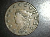 1828 Large Cent F/VF