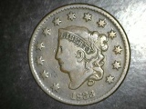 1833 Large Cent F/VF