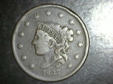 1837 Large Cent VF