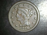 1844 Large Cent F/VF