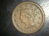 1851 Large Cent VF+