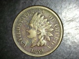 1859 Copper Nickel Indian Head Cent VF/EF