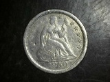 1850 Seated Liberty Dime VF