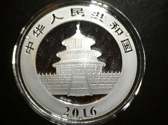 2016 CHINA 30g SILVER 10 YUAN PANDA BU (IN CAPSULE)