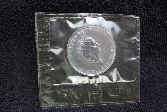 1998 $5 1 oz. Silver Canadian Maple Leaf BU RCM Sealed