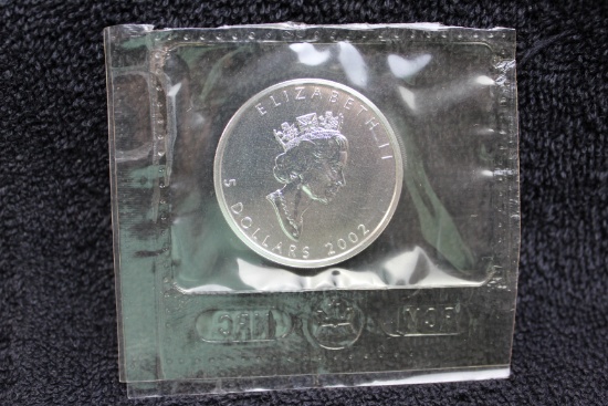 2002 $5 1 oz. Silver Canadian Maple Leaf BU RCM Sealed