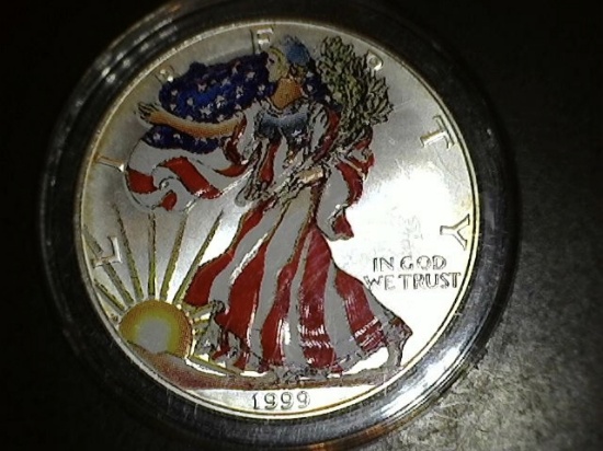 1999 1 oz. Painted Silver American Eagle BU