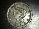 1851 Half Cent VF+