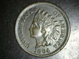 1864 L Indian Head Cent XF