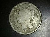 1865 Nickel Three Cent F