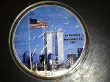 2001 1 oz. Painted Silver American Eagle BU 9/11 Tribute