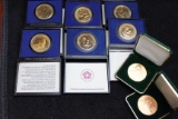 9 American Revolution Bicentennial Medals 1972-1976 + 2 Desert Storm Schwarzkopf Medals