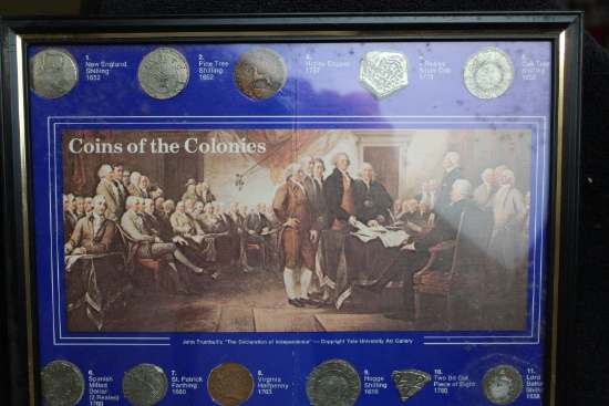 Framed Coins of The Colonies