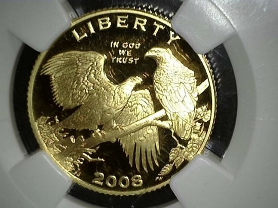 2008 W Bald Eagle $5 Gold PF 70 ULTRA CAMEO  NGC