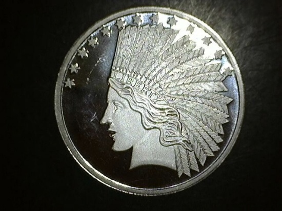 1 oz. Silver Indian Head Round BU