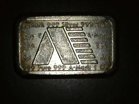 1 oz. Silver A-Mark Bar