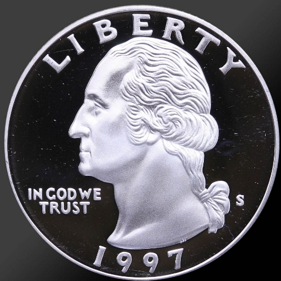 1997 90% Silver Washington Quarter Gem Proof Coin!