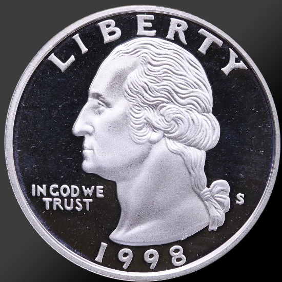 1998 90% Silver Washington Quarter Gem Proof Coin!