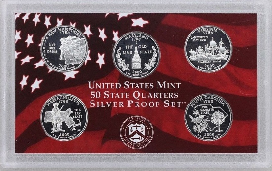 2000 90% Silver Washington State Quarters Set Gem Proof Coins!