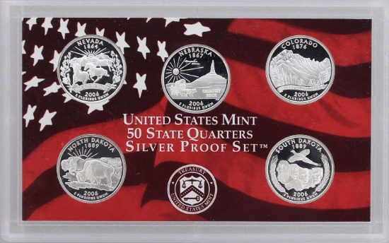 2006 90% Silver Washington State Quarters Set Gem Proof Coins!