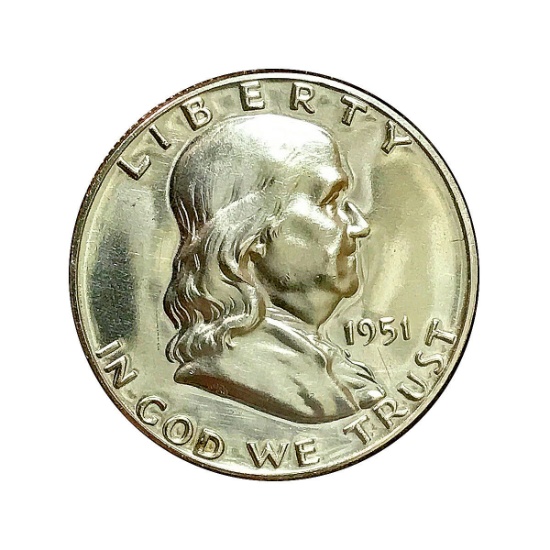 1951 Franklin Half Dollar Gem Proof Coin 90% Silver!