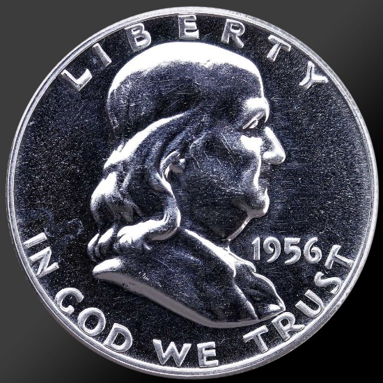 1956 Franklin Half Dollar Gem Proof Coin 90% Silver!