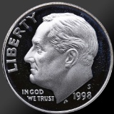 1998 90% Silver Roosevelt Dime Gem Proof Coin!