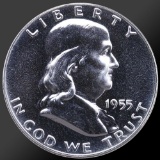 1955 Franklin Half Dollar Gem Proof Coin 90% Silver!