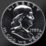 1959 Franklin Half Dollar Gem Proof Coin 90% Silver!