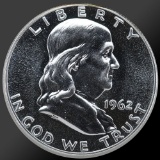 1962 Franklin Half Dollar Gem Proof Coin 90% Silver!