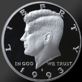 1993 90% Silver Kennedy Half Dollar Gem Proof Coin!