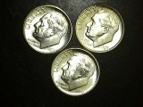 1950 P-D-S Lot of 3 Brilliant Uncirculated Dimes!