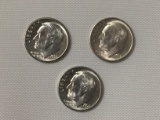 1951 P-D-S Lot of 3 Brilliant Uncirculated Dimes!