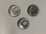 1952 P-D-S Lot of 3 Brilliant Uncirculated Dimes!