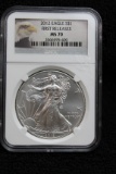 2012 1 oz. Silver American Eagle MS 70 NGC