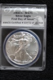 2018 1 oz. Silver American Eagle MS 70 ANACS