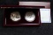 1999 2 pc Dolley Madison Silver Commemorative Dollars PROOF BOX & COA