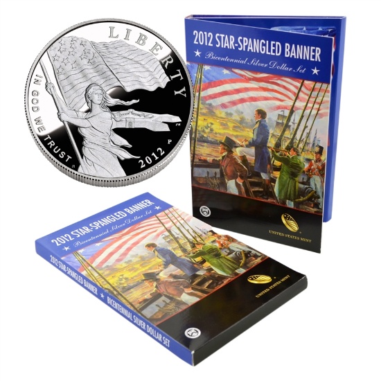 2012 Star-Spangled Banner Bicentennial Silver Dollar Set. -- SEALED