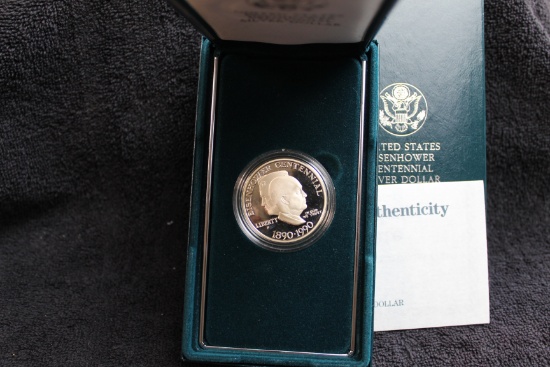 1990-p Eisenhower Centennial Proof Commemorative Silver Dollar
