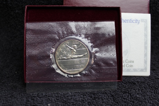1992 Olympic Gymnast Commemorative Half Dollar UNC  BOX & COA