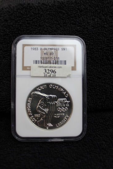 1983-p Olympic UNC Silver Dollar Commemorative MS 69 NGC