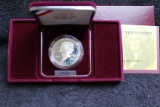 1993-p Thomas Jefferson 250th Anniversary Commemorative Proof Dollar Box & COA