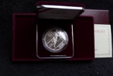 1995 Olympic Track & Field Silver Dollar PROOF BOX COA