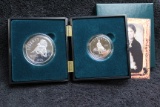 1995-s 2 pc Civil War Battlefields PROOF Set-Silver Dollar & Half Commemorative w/ Display Case OGP