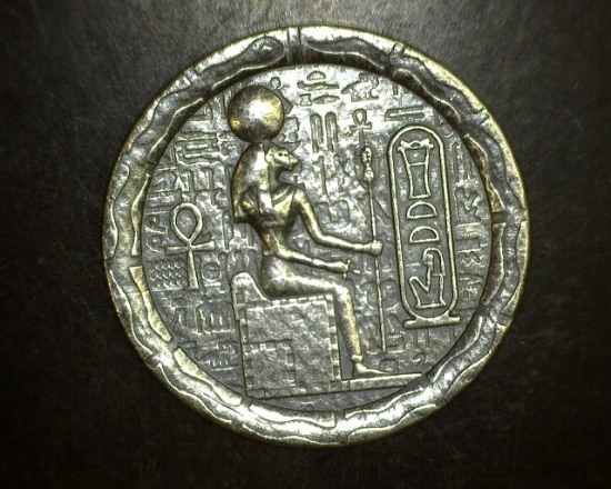 1/2 oz .999 Silver Round -Old World Style Egyptian God Cat - Bastet