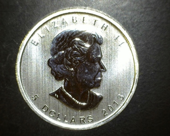 2013 $5 1 oz. Silver Canadian Maple Leaf Mark BU
