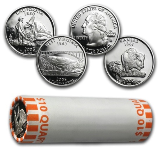 Roll 40 Silver State Quarters Proof