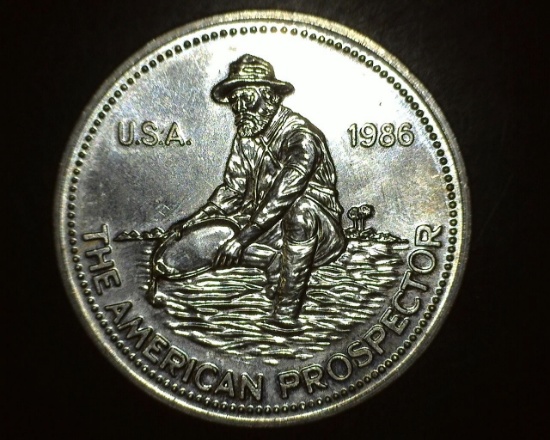 1986 The American Prospector 1 oz. Silver Round Engelhard
